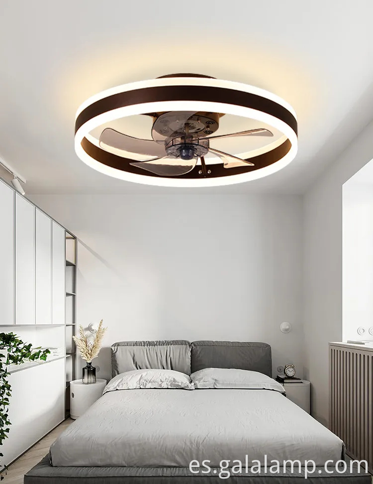 Ventilador de techo acrílico transparente moderno con control remoto